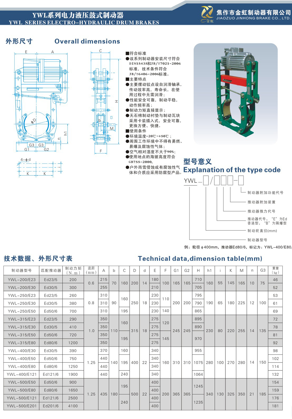 YWL系列電力液壓鼓式制動(dòng)器-1